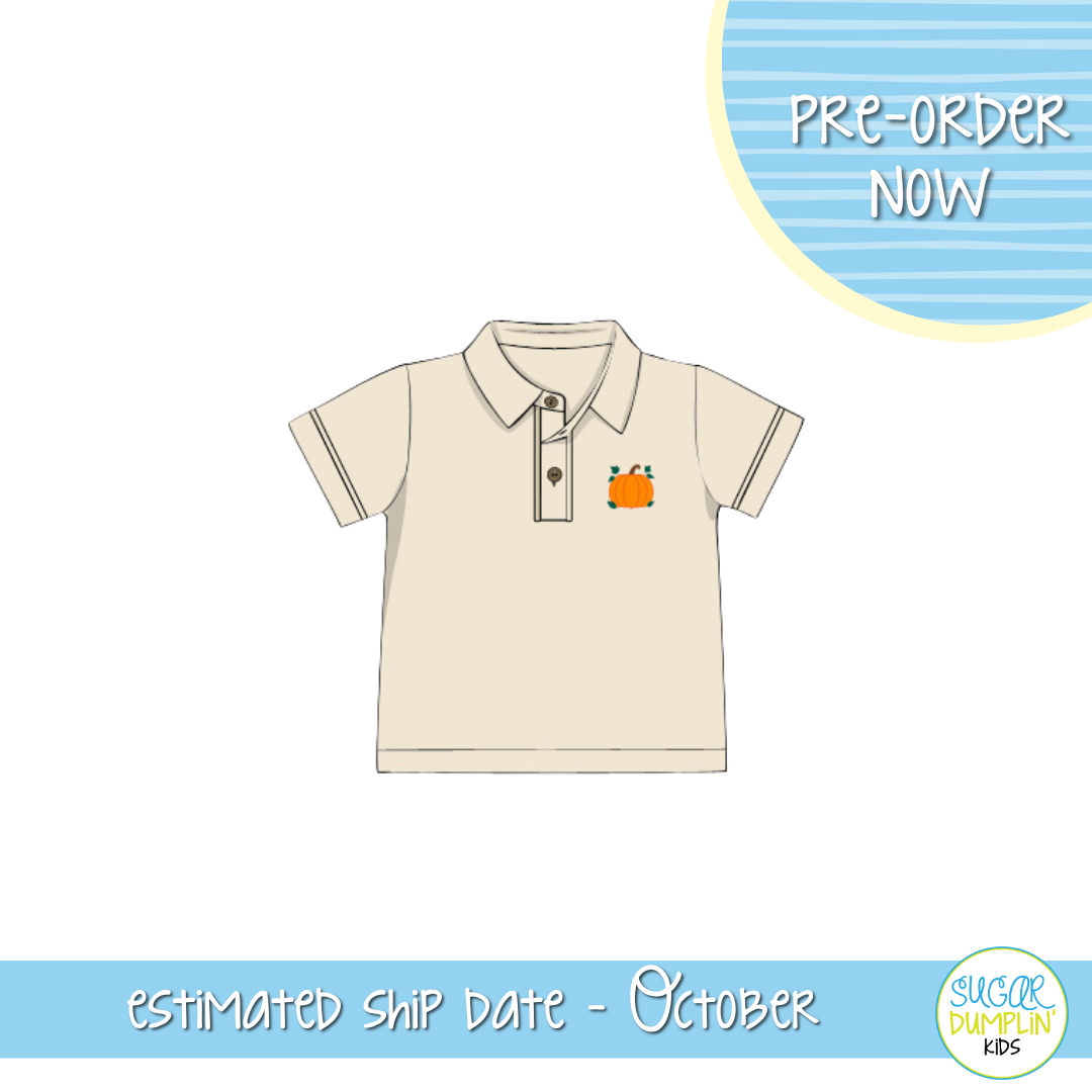 PO115: Gingham Pumpkins Boys Shirt
