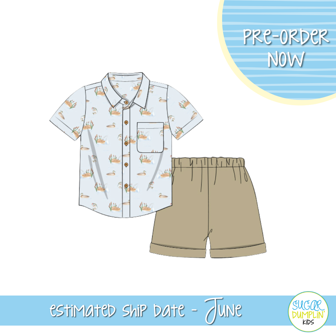 PO112: Mallard Boys Button Down Short Set