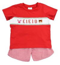 Smocked EIEIO Boys Short Set