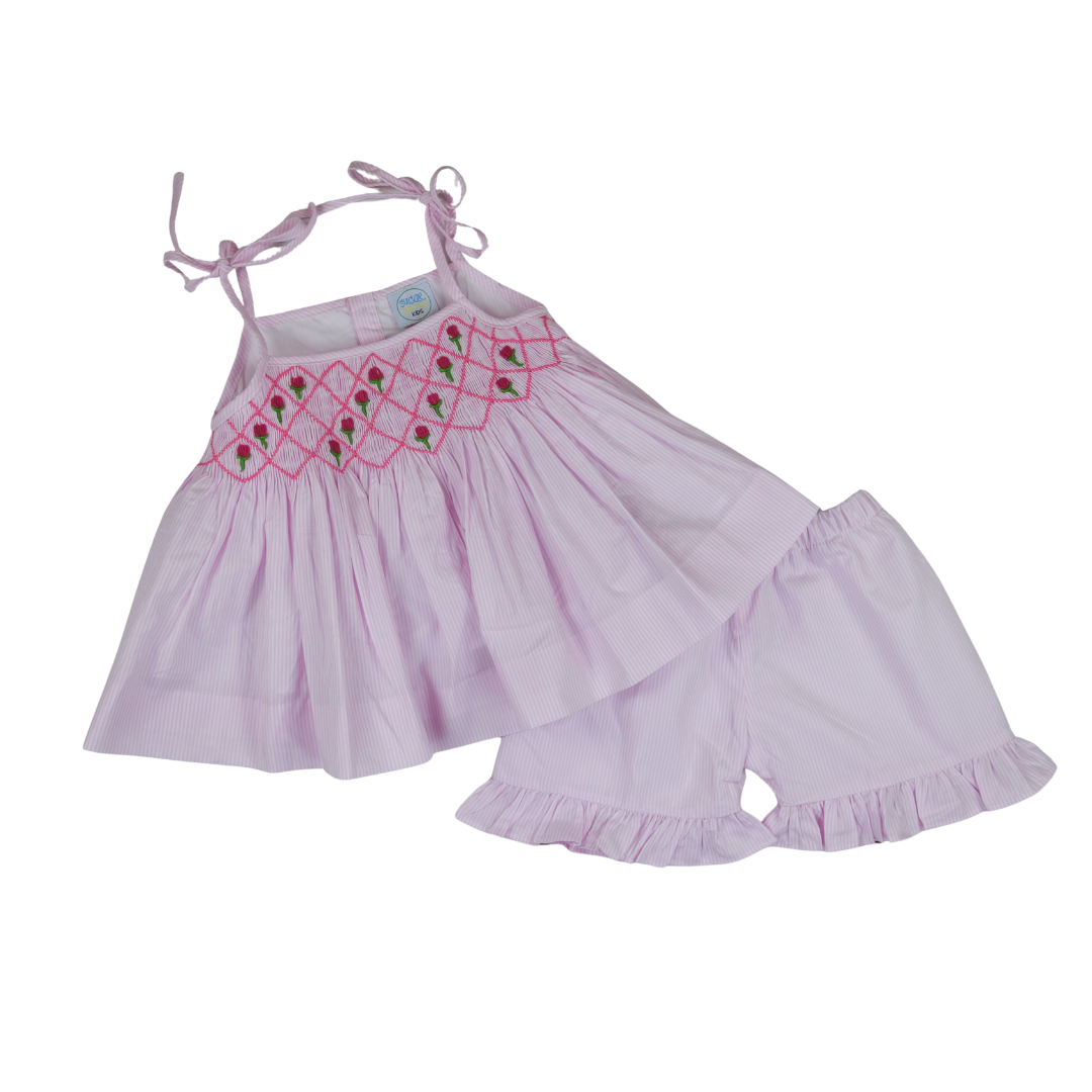 PO110: Pink Petal Girls Short Set