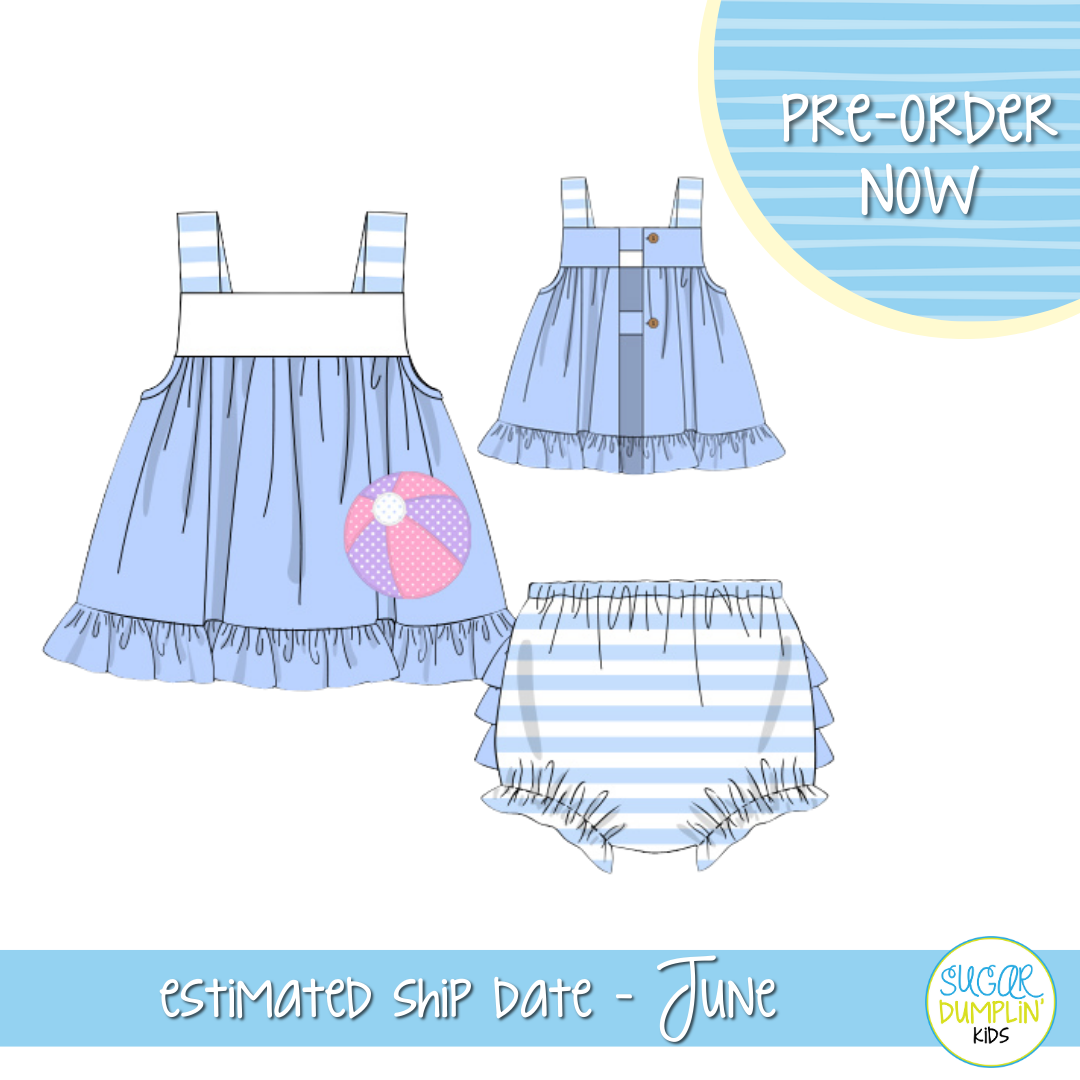 PO103: Beach Ball Fun Applique Bloomer Set