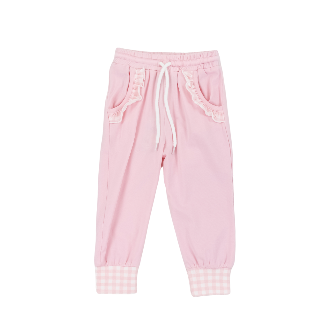 Mix And Match Girls Solid Pink Joggers