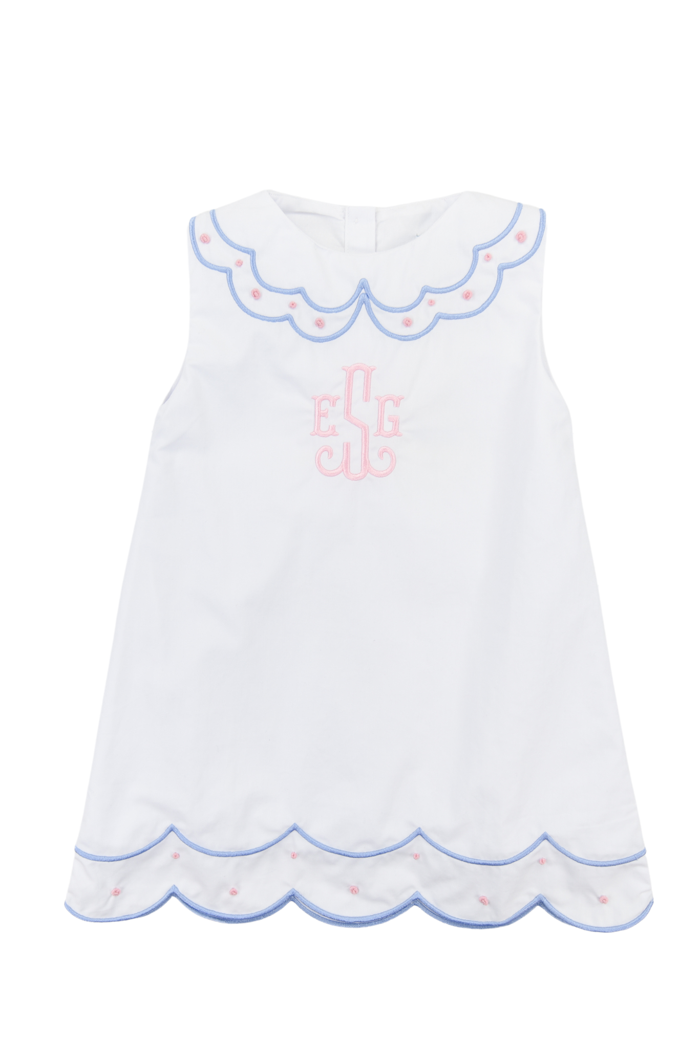 Girls Scalloping into Spring Dress