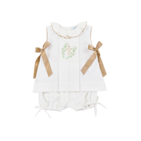PO110: Linen Cross Girls Bloomer Set