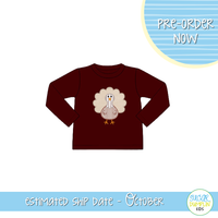 PO115: Embroidered Turkeys Boys Shirt