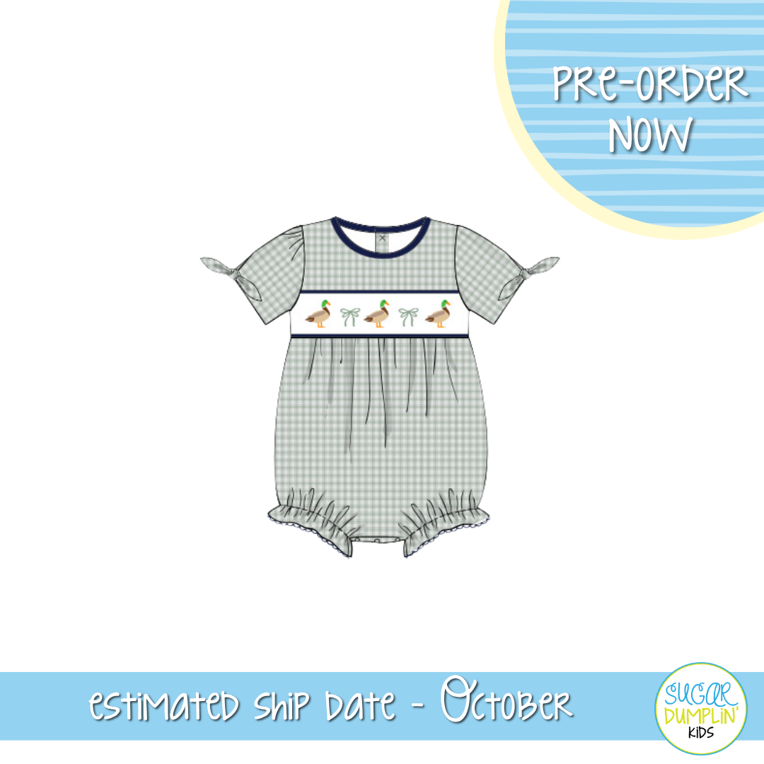 PO115: Smocked Mallard Girls Bubble