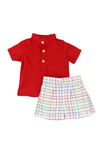 Boys Perfectly Plaid Shorts Set