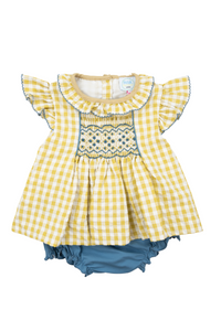 Girls Fall Smocked Bloomer Set