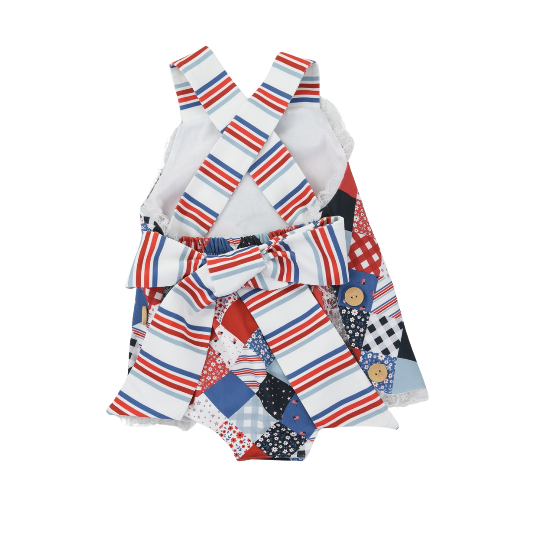 Patriotic Patchwork Girls Sunsuit