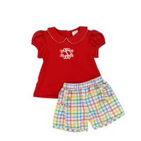 Girls Primary Plaid Short Set