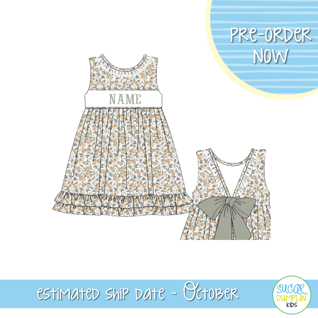 PO115: Harvest Name Smocks Girls Dress