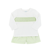 PO110: Elegant Smock Boys Long Sleeve Short Set