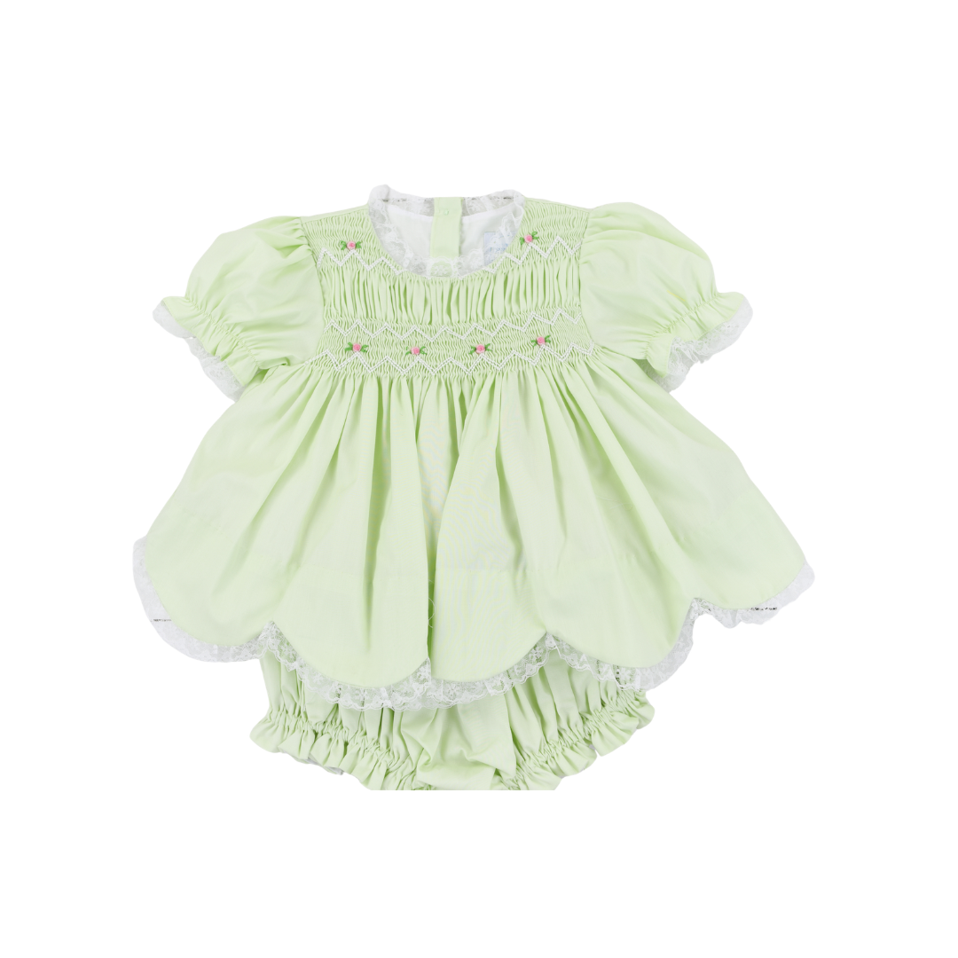 PO110: Elegant Smock Girls Bloomer Set