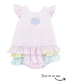 Spring Color Block Girls Bloomer Set