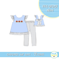 PO115: French Knot Turkey Girls Pant Set