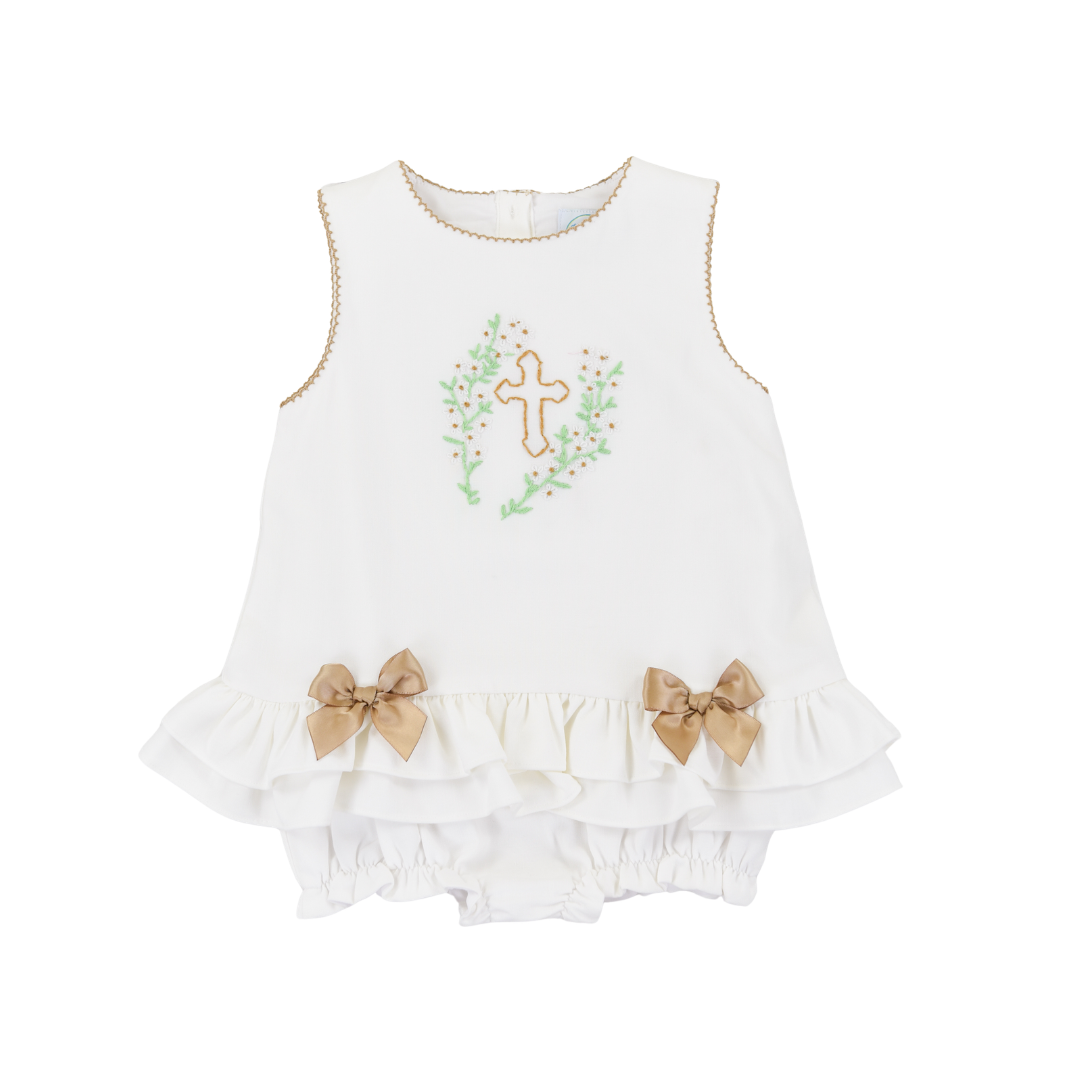 PO110: Linen Cross Girls Bubble