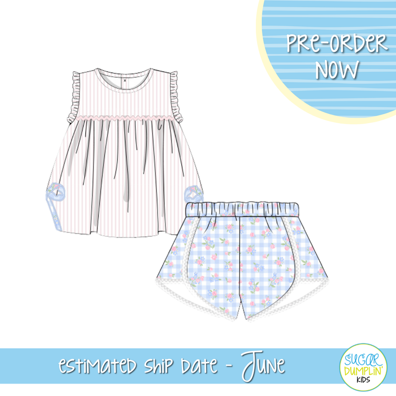 PO103: Sweet Ditsy Bow Short Set