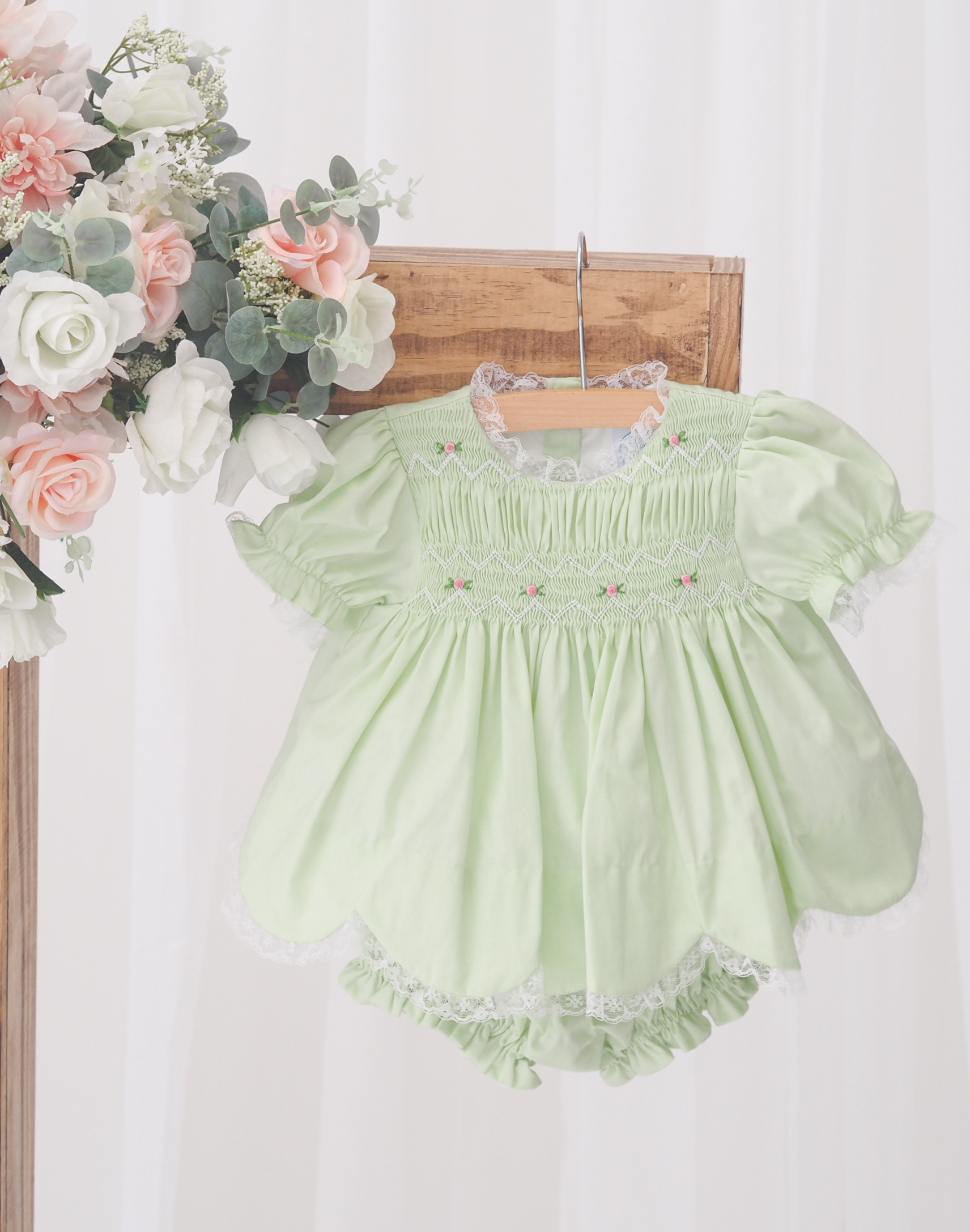 Elegant Smocked Bloomer Set