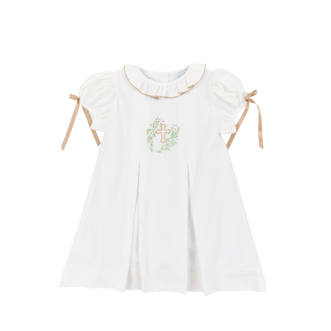 PO110: Linen Cross Girls Dress