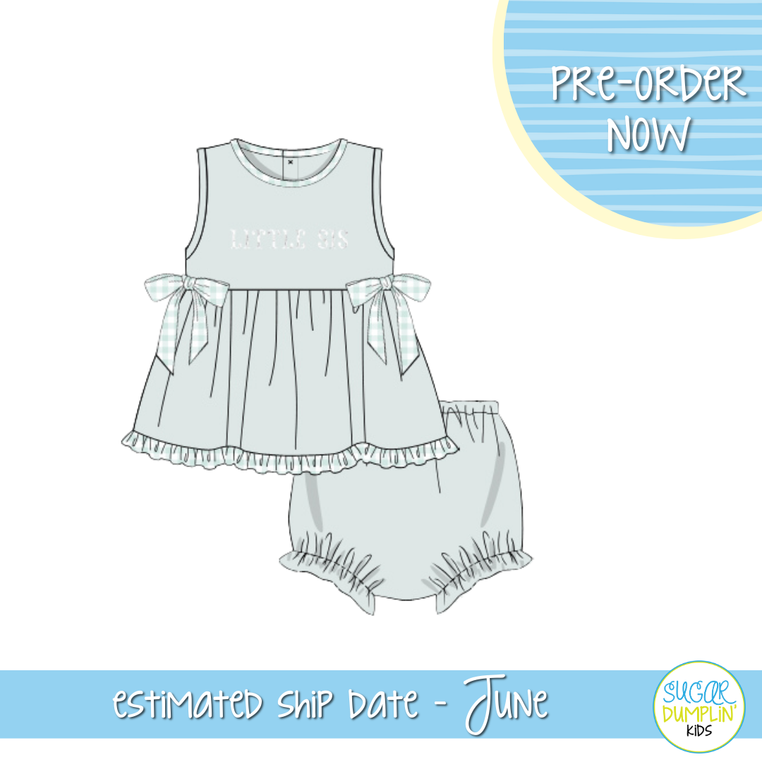 PO103: Sage Little Sis Bloomer Set