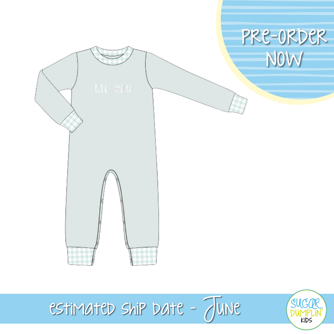 PO103: Sage Lil Bro Long Romper