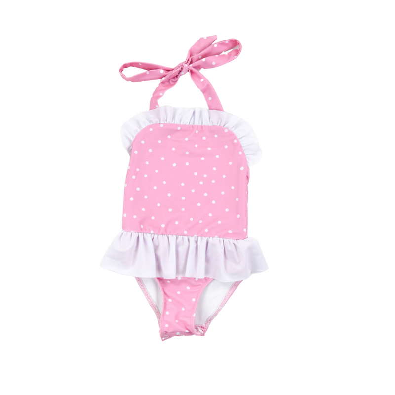 Girls Pink 1 Piece Swimsuit