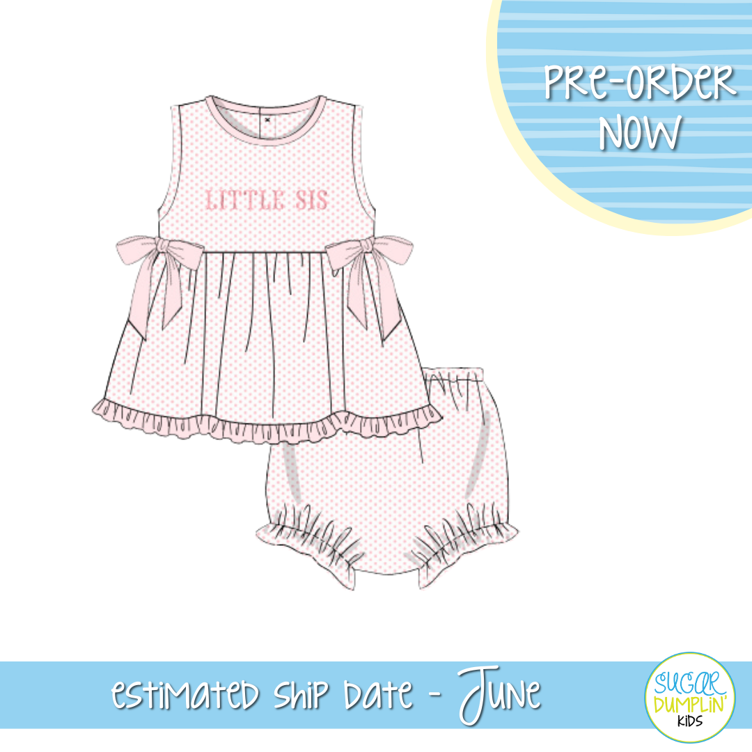 PO103: Pink Gingham Little Sis Bloomer Set