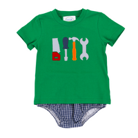 Tool Applique Boy Diaper Set