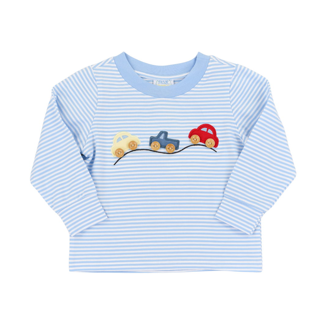 Blue Stripe Toy Cars Shirt Only