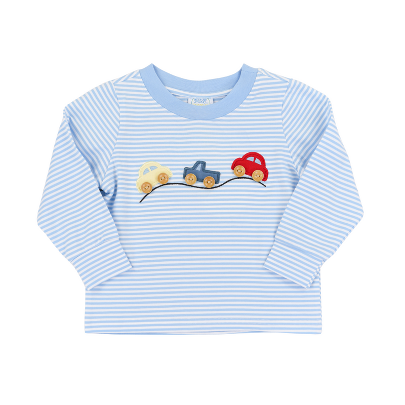 Blue Stripe Toy Cars Shirt Only