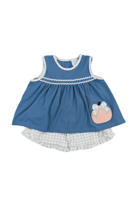 Girls Pumpkin Applique Short Set