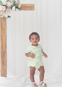 PO110: Elegant Smock Boys Bloomer Short Set
