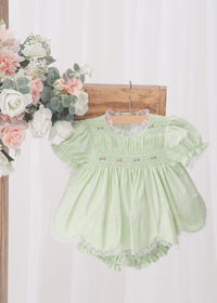 PO110: Elegant Smock Girls Bloomer Set