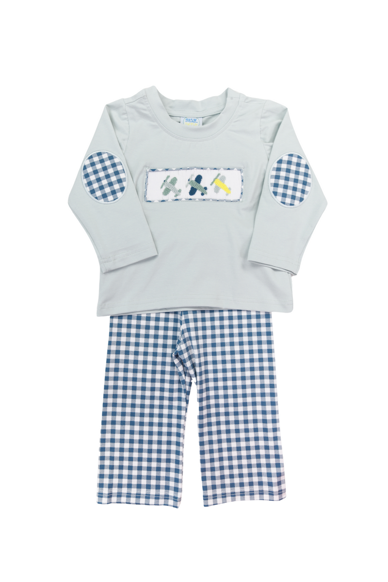 Airplane Smocked Boys Pant Set