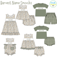 PO115: Harvest Name Smocks Boys Short Set