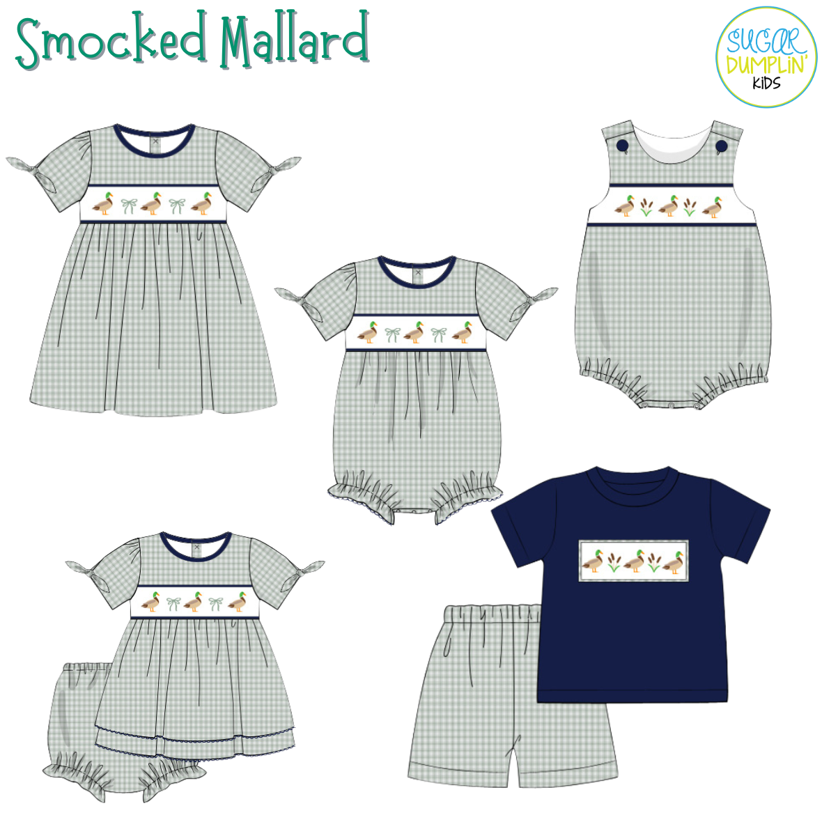 PO115: Smocked Mallard Boys Short Set