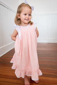 PO110: Linen Pink Girls Dress