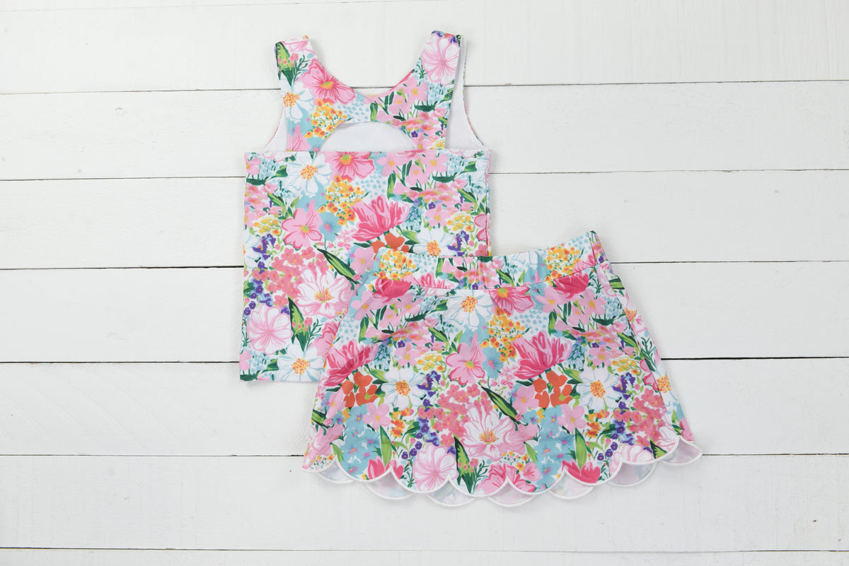Fun Floral Athleisure Skort Set