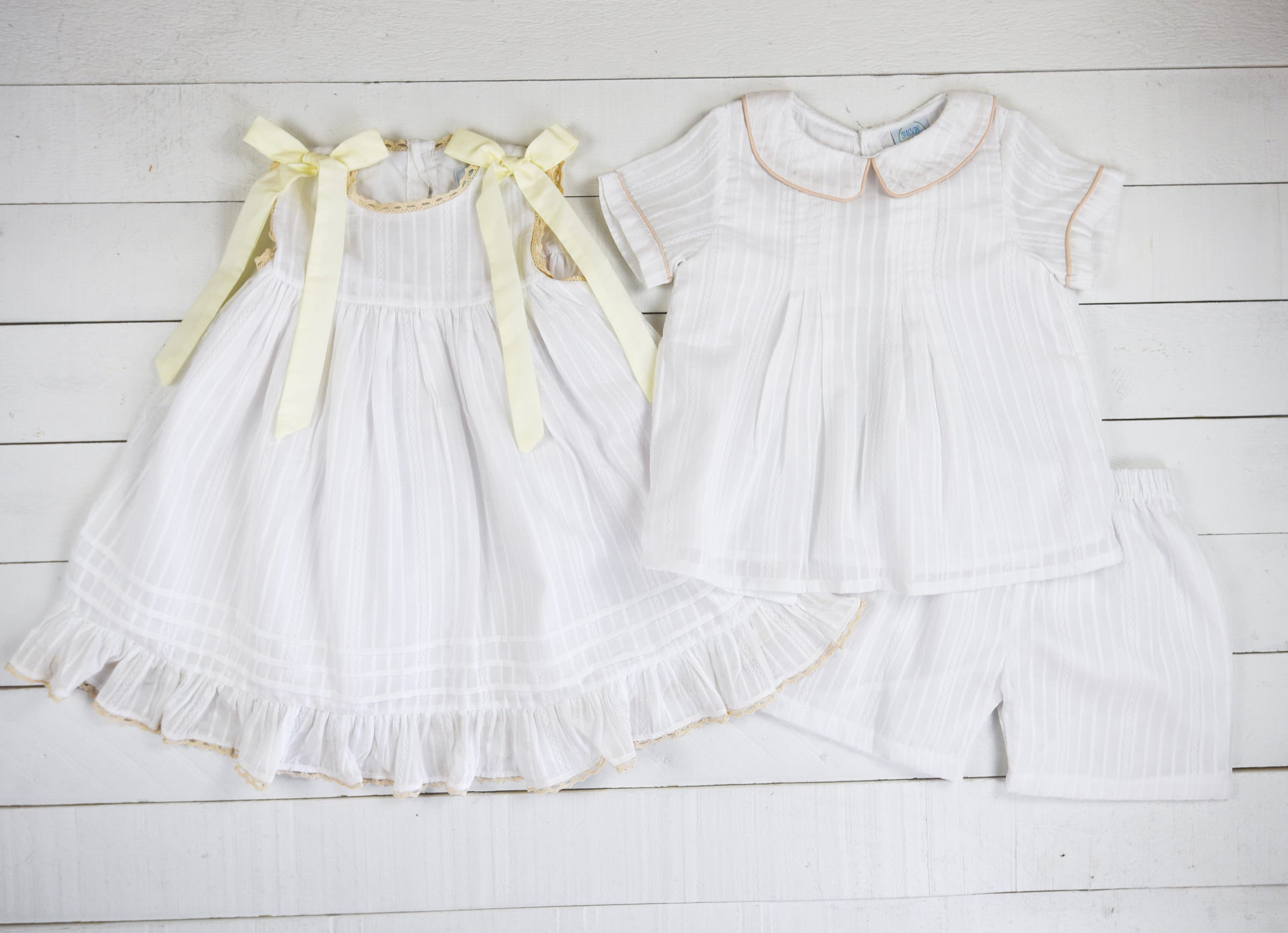 PO110: Linen White Girls Dress