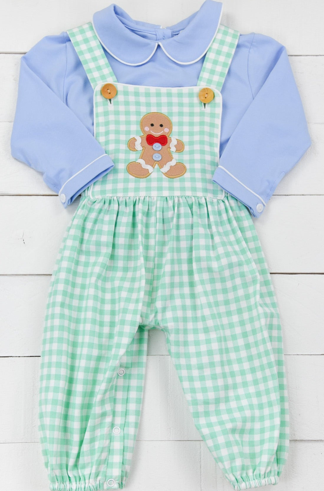 Boys Gingerbread Knits Overall Set