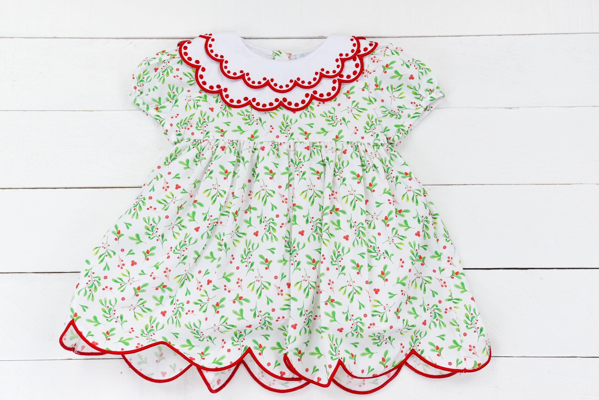 Girls Holiday Holly Dress