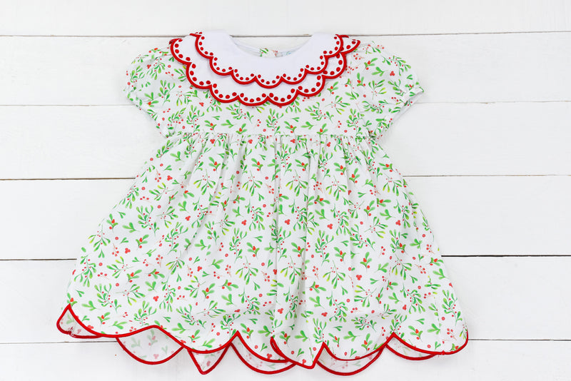 Girls Holiday Holly Dress