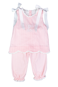 PO110: Linen Pink Girls Pant Set