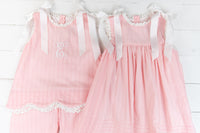 PO110: Linen Pink Girls Pant Set