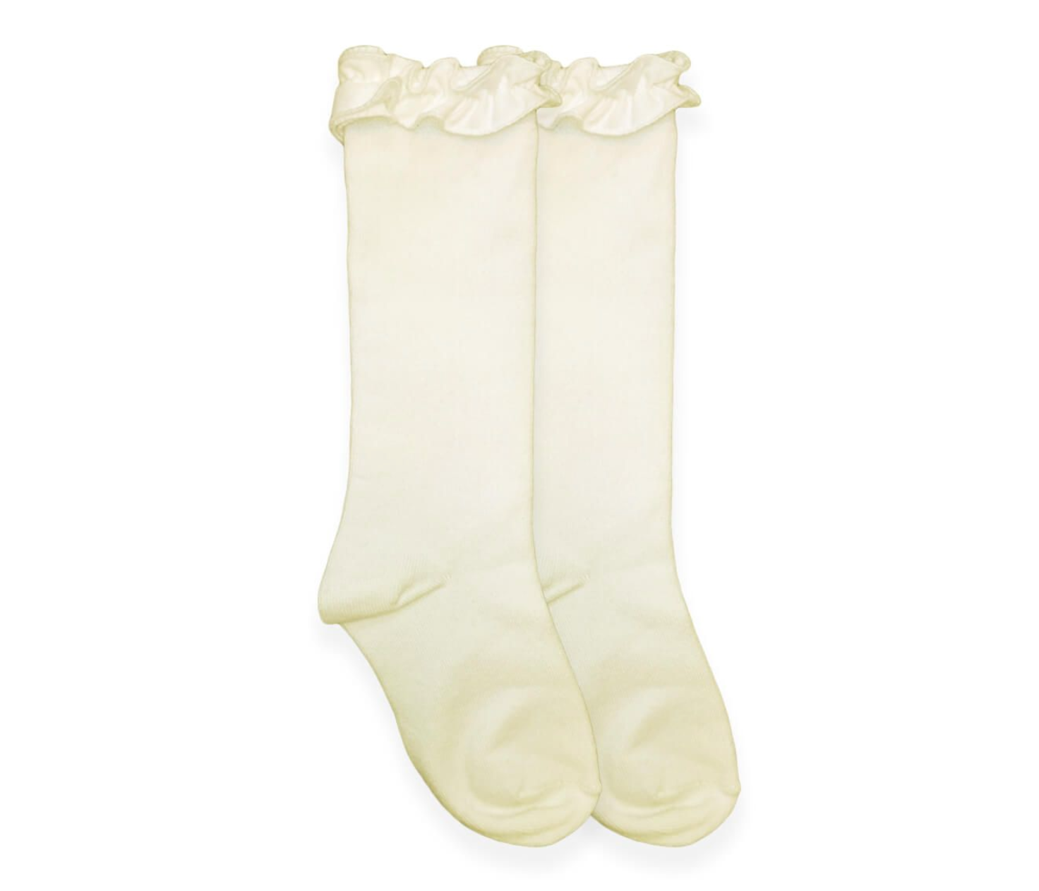 Jefferies Knee High Ruffle Sock Ivory