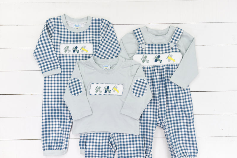 Airplane Smocked Boys Pant Set