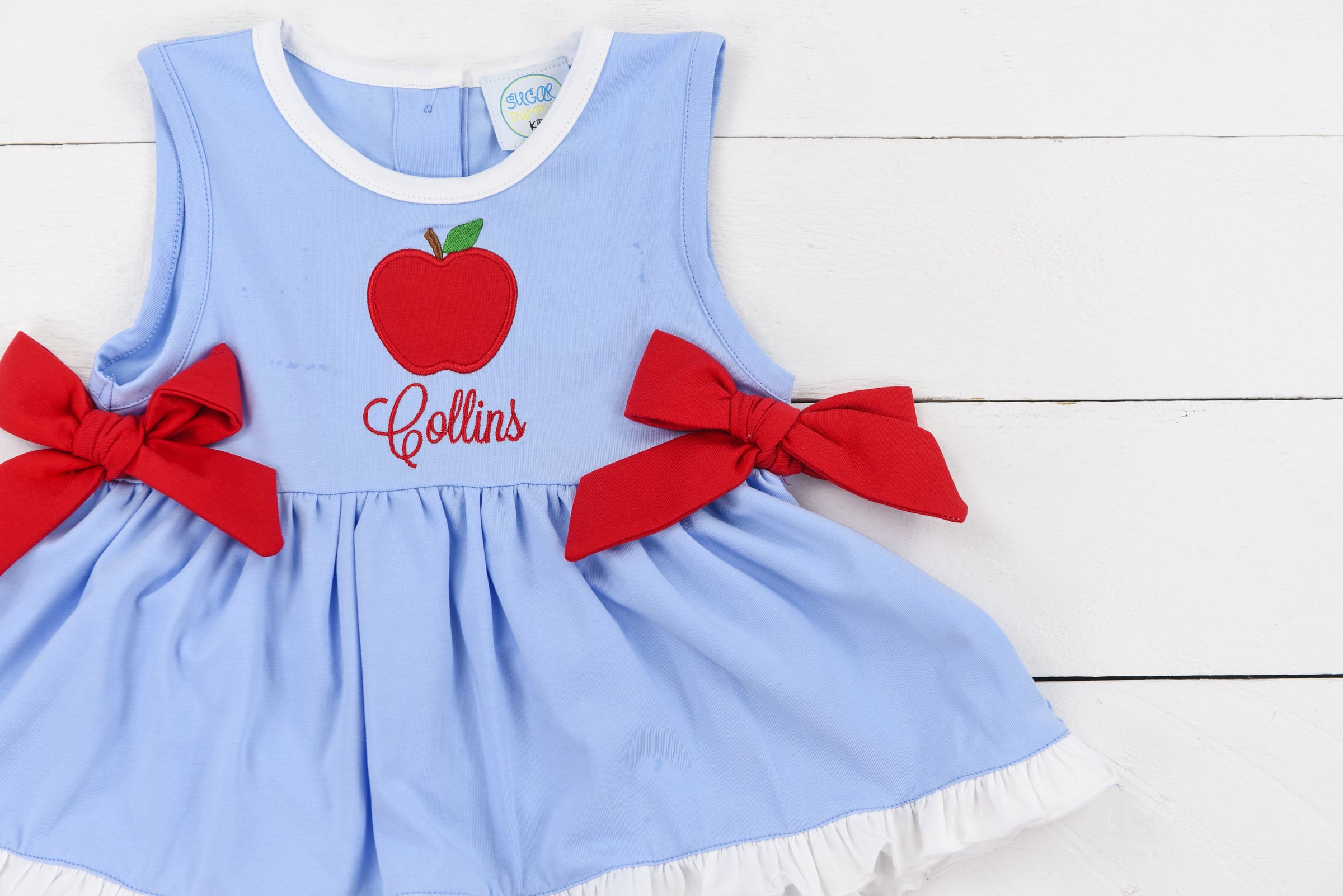 Girls Apple Applique Bloomer Set