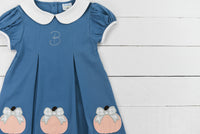 Girls Pumpkin Applique Dress