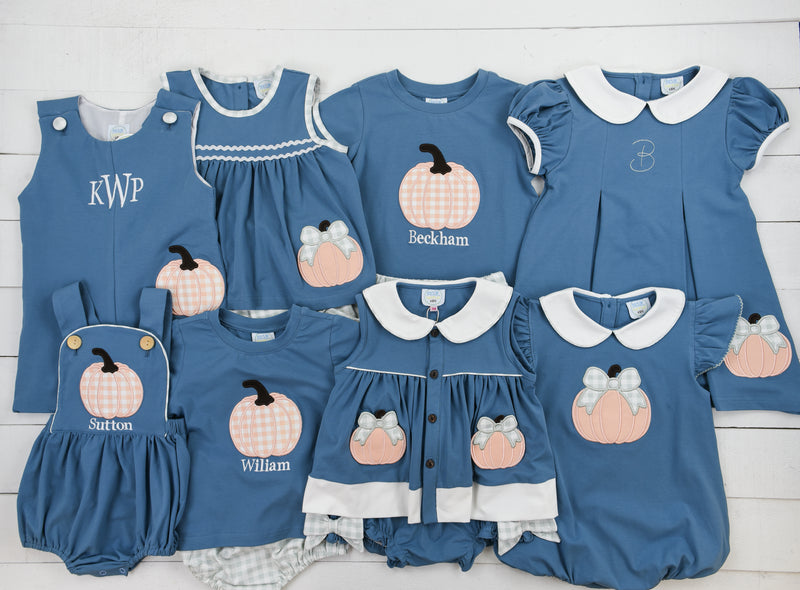 Girls Pumpkin Applique Dress