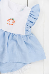 Girls Hand stitched Pumpkins Short Set